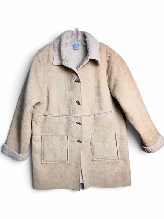 Sigrid Olsen Jackets & Blazers - Sigrid Olsen Faux Suede Sherpa Coat Tan Large Y2K Boho